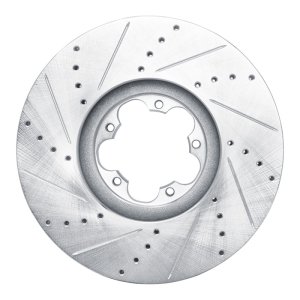 Ford Transit-150 Brake Rotor (1) - Front Right - R1 Concepts - Drilled & Slotted - Silver - `14-`19